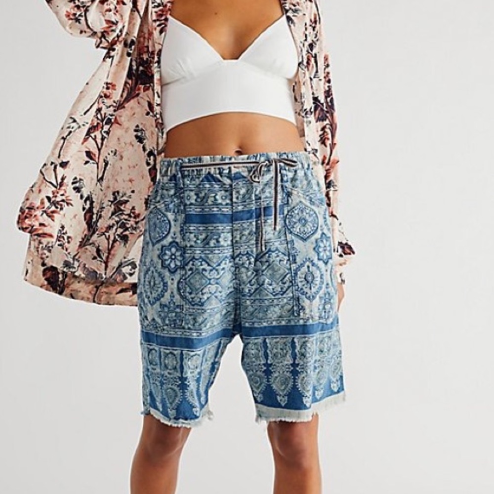 Free People x Dr. Collectors Ajrakh Block Print Shorts